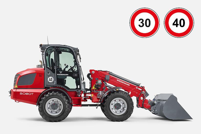 Weidemann telescopic wheel loader 5080T, Speed 30 km/h / 40 km/h