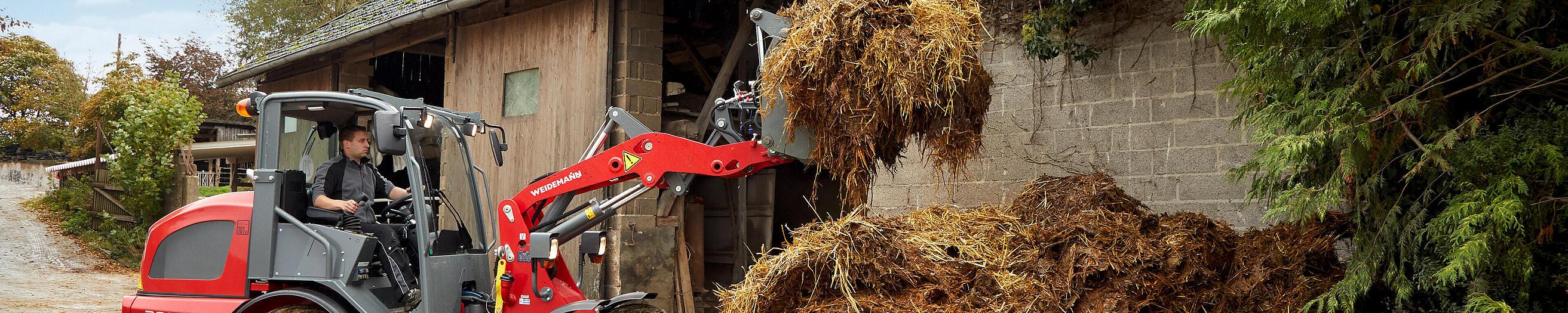 Cargadora sobre ruedas 2080LP de Weidemann en acción