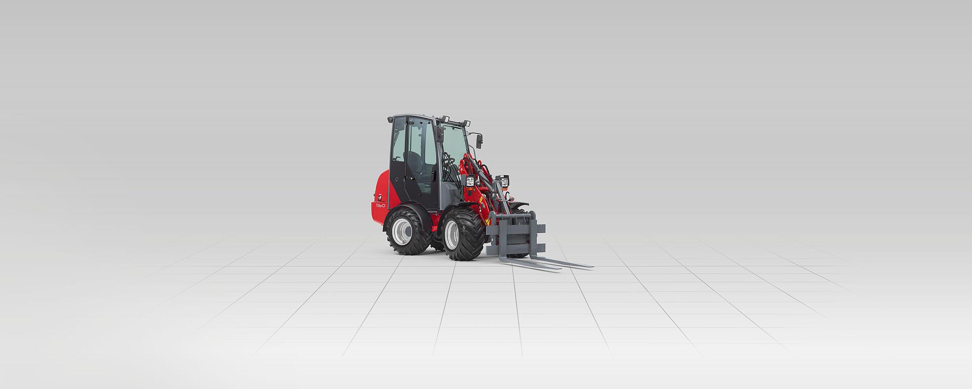 Weidemann Hoftrac 1160 with pallet fork, Studio