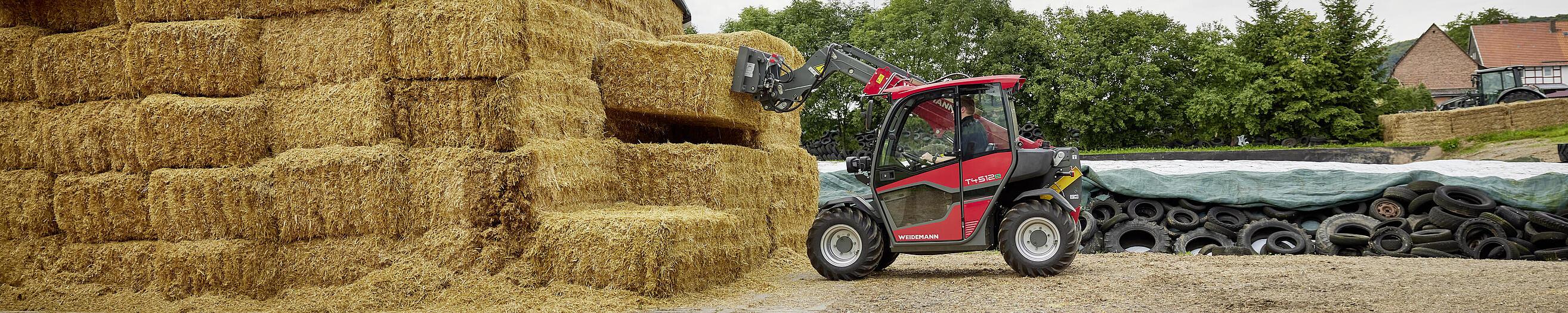 Weidemann Teleskoplader T4512e im landwirtschaftlichen Einsatz