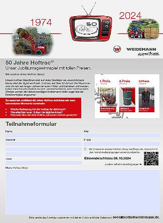 Thumbnail Gewinnspiel 50 Jahre Hoftrac Teilnahmeformular