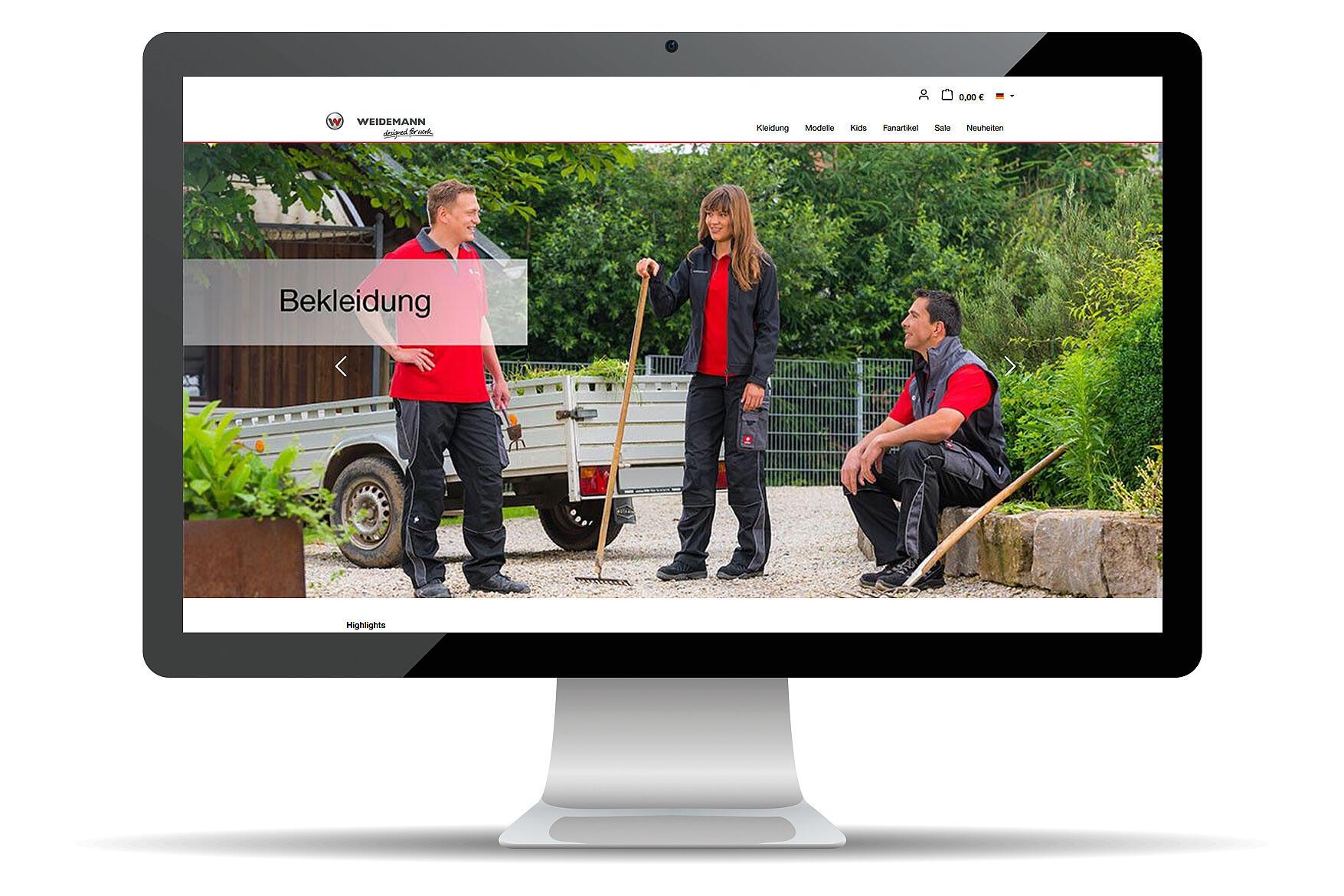 Screenshot Weidemann Werbemittel & Printshop Startseite